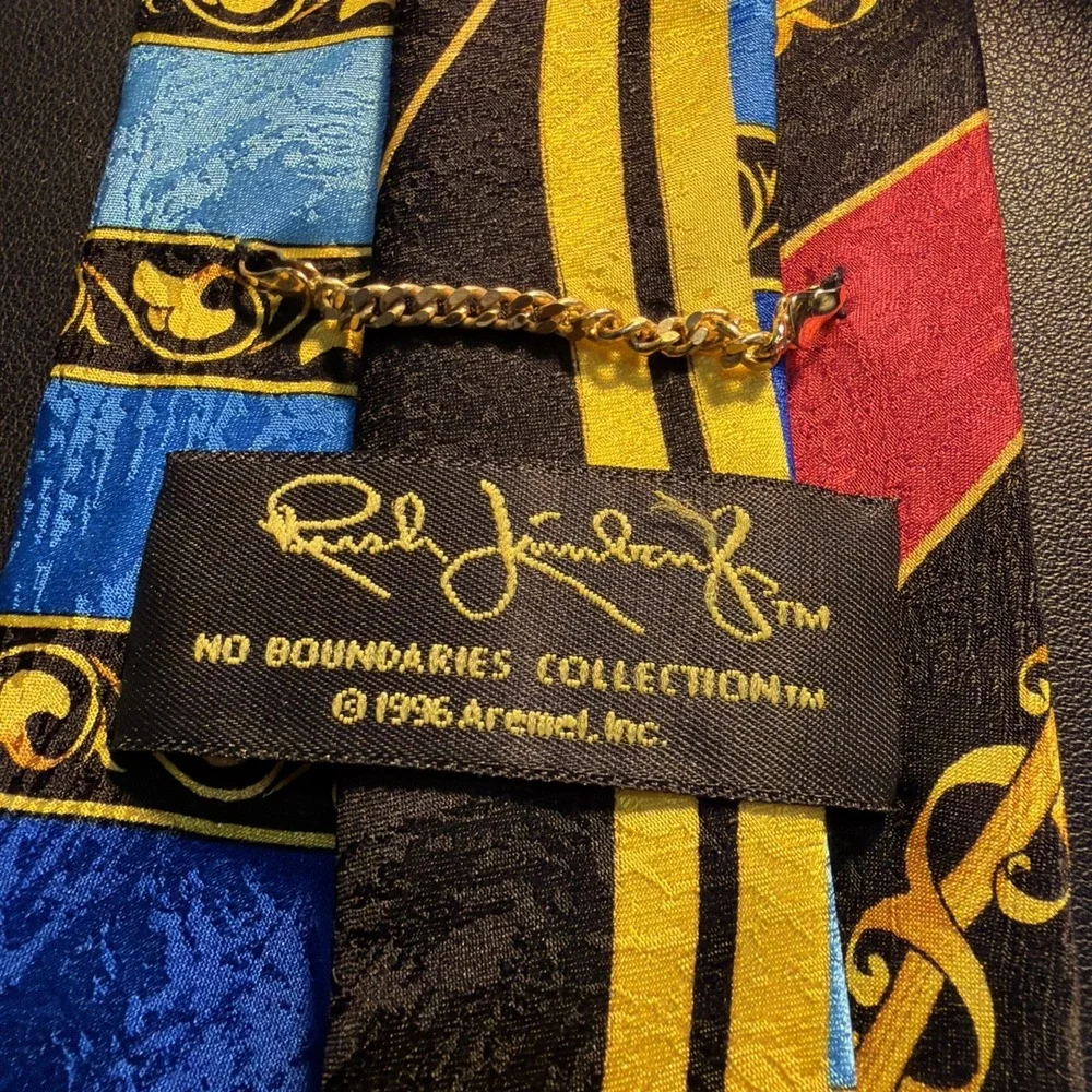 Vintage Rush Limbaugh No Boundaries Mens Tie 90s Silk Bold Authentic Fall Theme